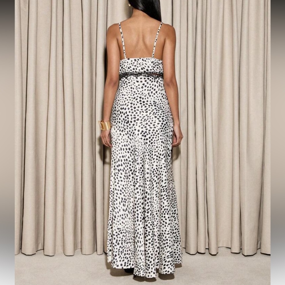 Aiirz Elegant Black and White Spotted Maxi Dress - Picture 2 of 6